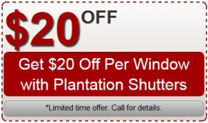 Plantation Shutter Coupon Specials